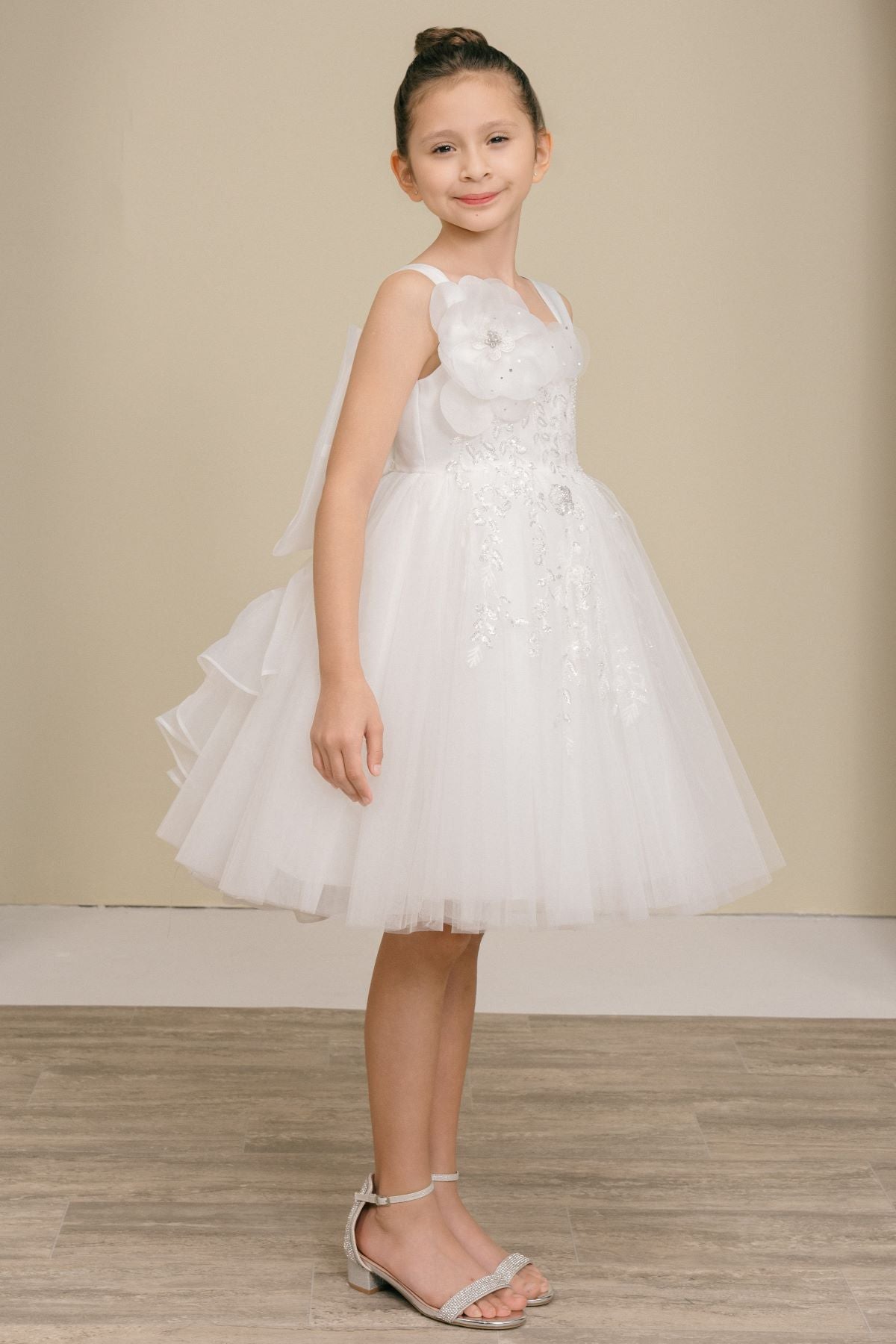Flower Girl Dresses Floral A Line Short Homecoming Flower Girl Dress White