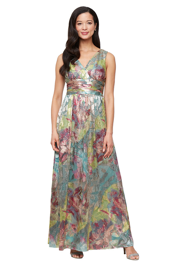 SL Fashions 9179499 Long Print Formal Evening Dress