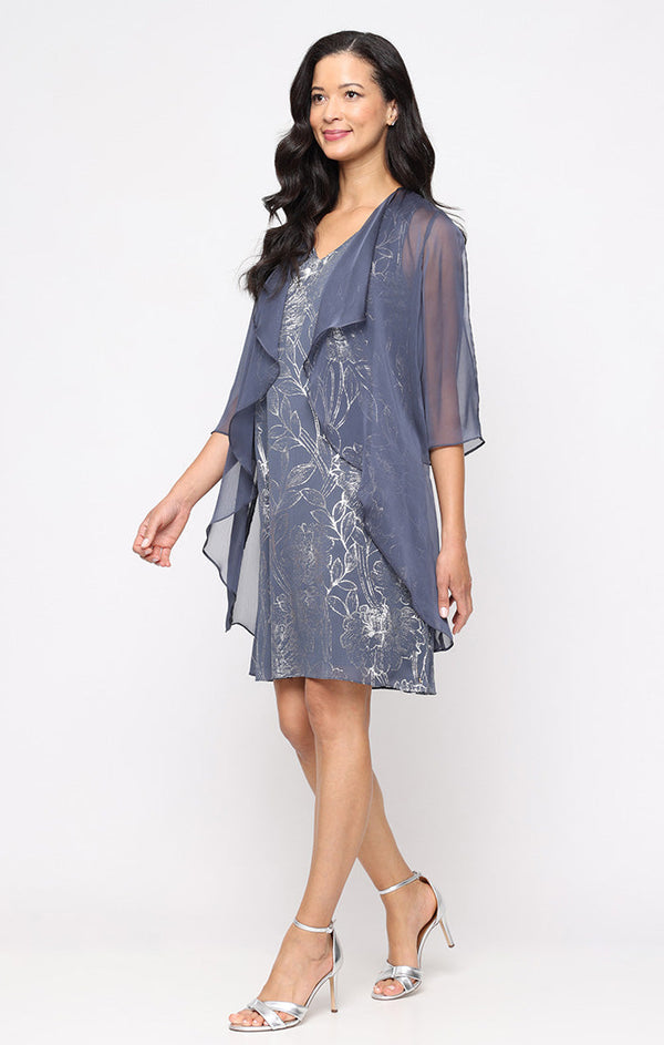 SL Fashions 9179504 Mother of the Bride Short Cocktail Jacket Dress