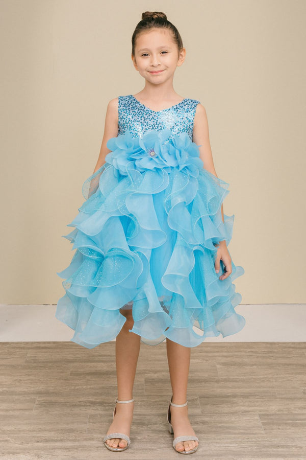 Cinderella Couture 9179 Sequin Beaded Ruffle A Line Flower Girl Dress