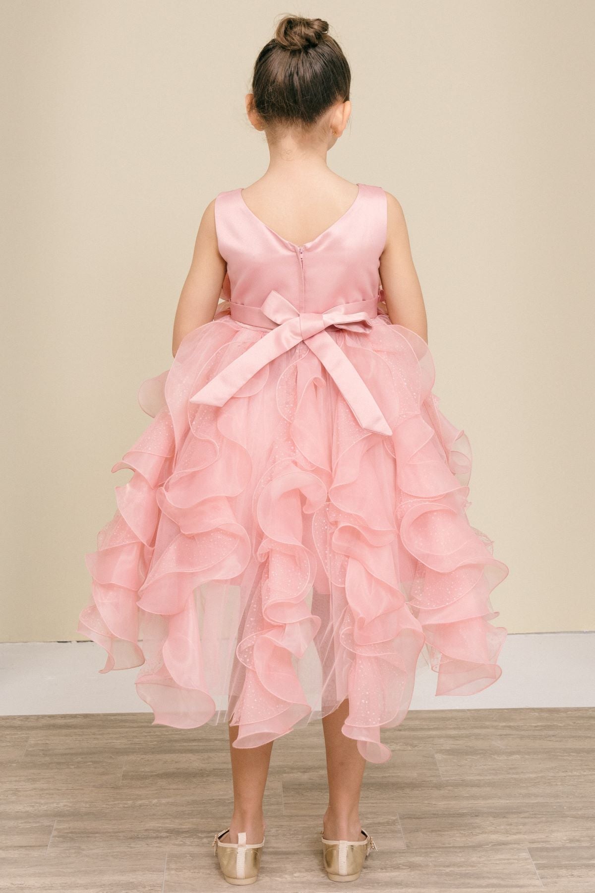 Flower Girl Dresses Sequin Beaded Ruffle A Line Flower Girl Dress Rose