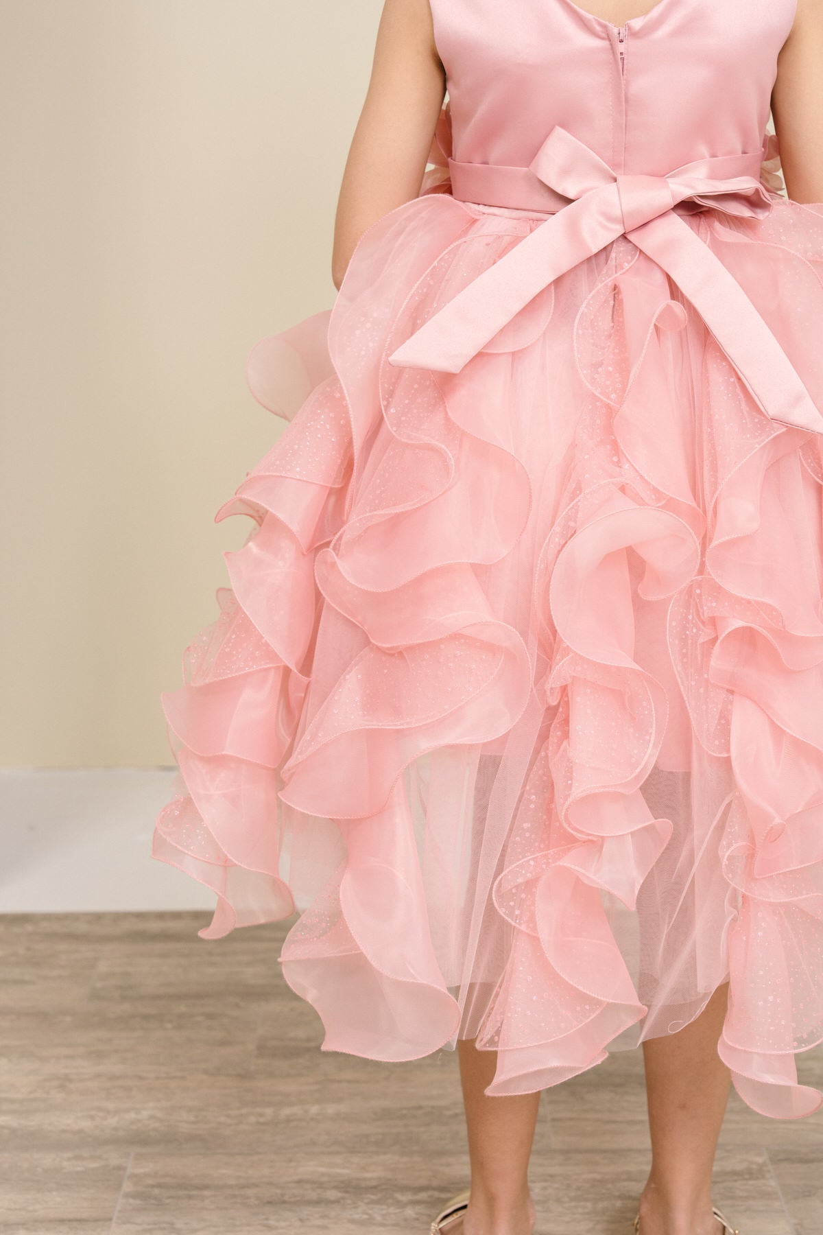 Flower Girl Dresses Sequin Beaded Ruffle A Line Flower Girl Dress Rose