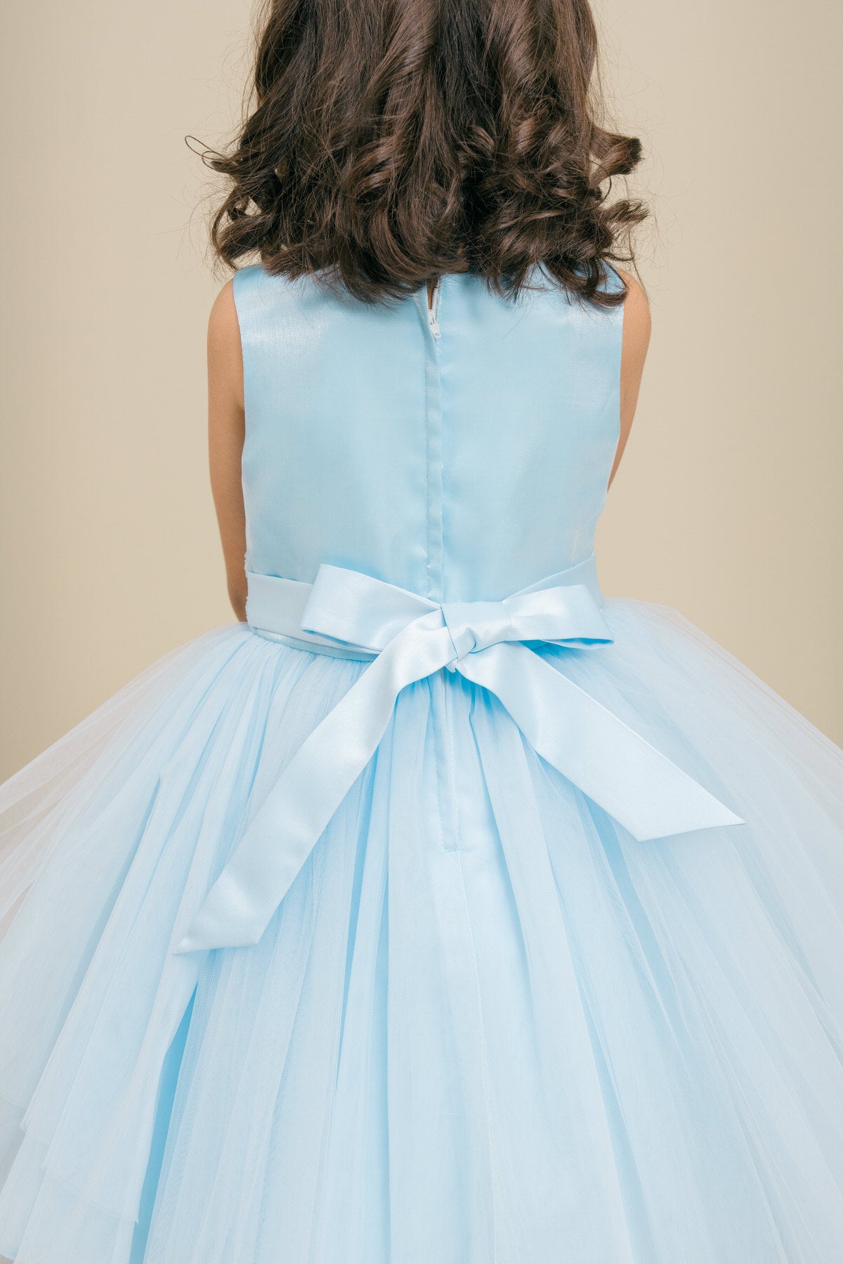 Flower Girl Dresses Beaded Midi A Line Flower Girl Dress Blue