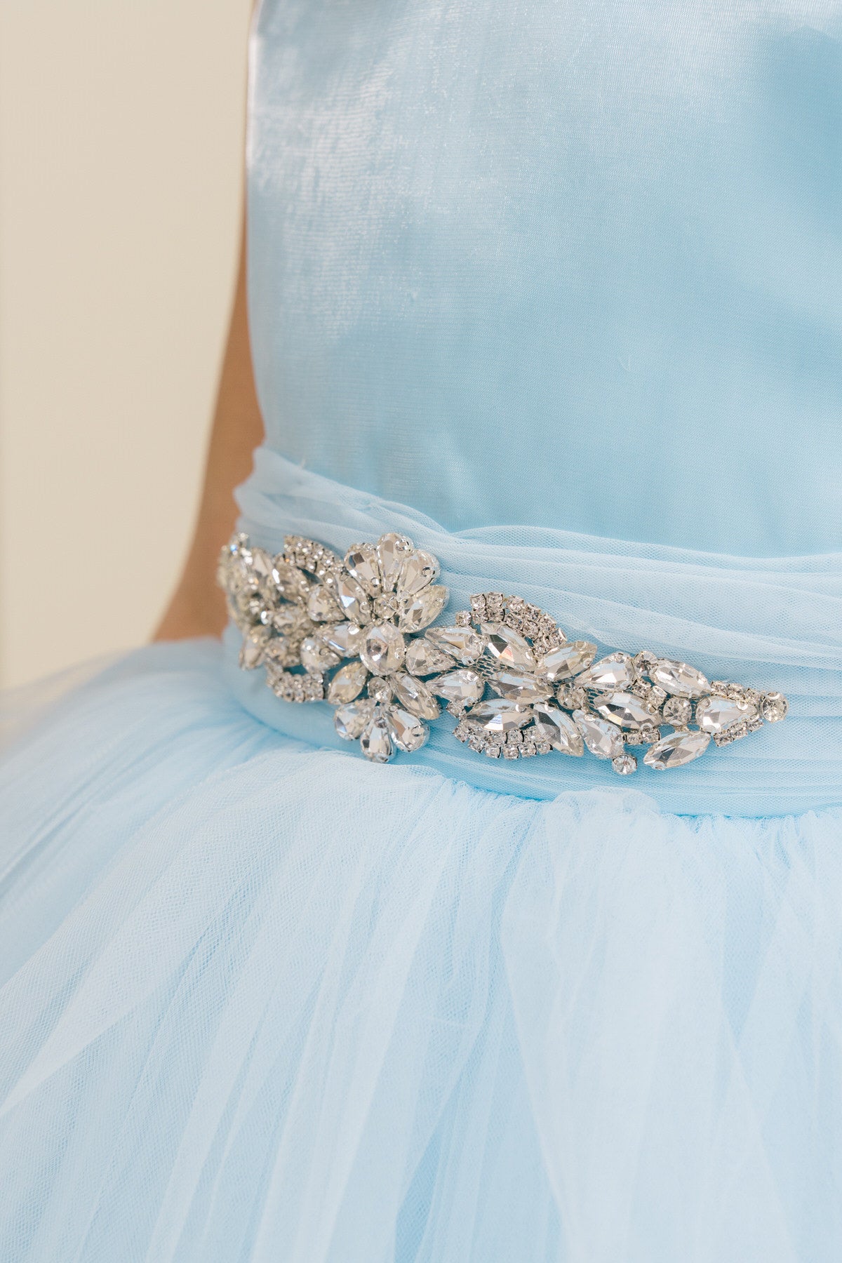 Flower Girl Dresses Beaded Midi A Line Flower Girl Dress Blue