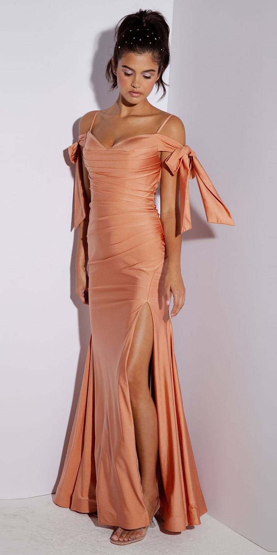 Prom Dresses Long Fitted Formal Prom Dress Eureka Fashion 9181 Desert Coral