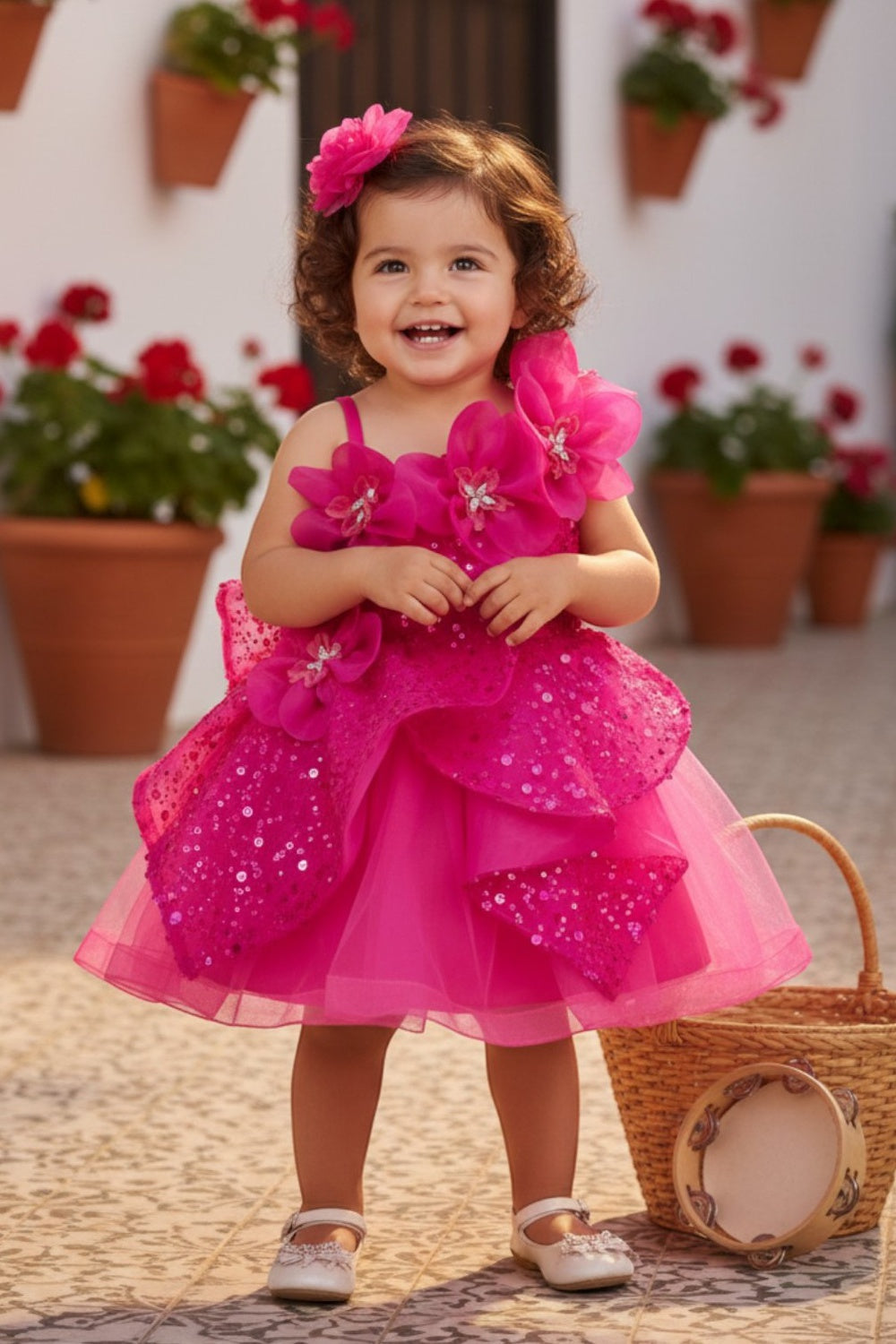 Sweetheart Mini Sequin Tulle Flower Girl Ball Gown Cinderella Couture 9181B