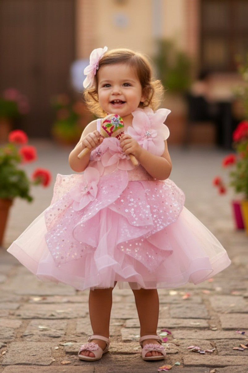 Sweetheart Mini Sequin Tulle Flower Girl Ball Gown Cinderella Couture 9181B