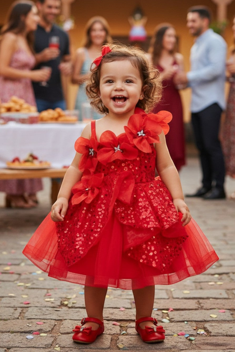 Sweetheart Mini Sequin Tulle Flower Girl Ball Gown Cinderella Couture 9181B