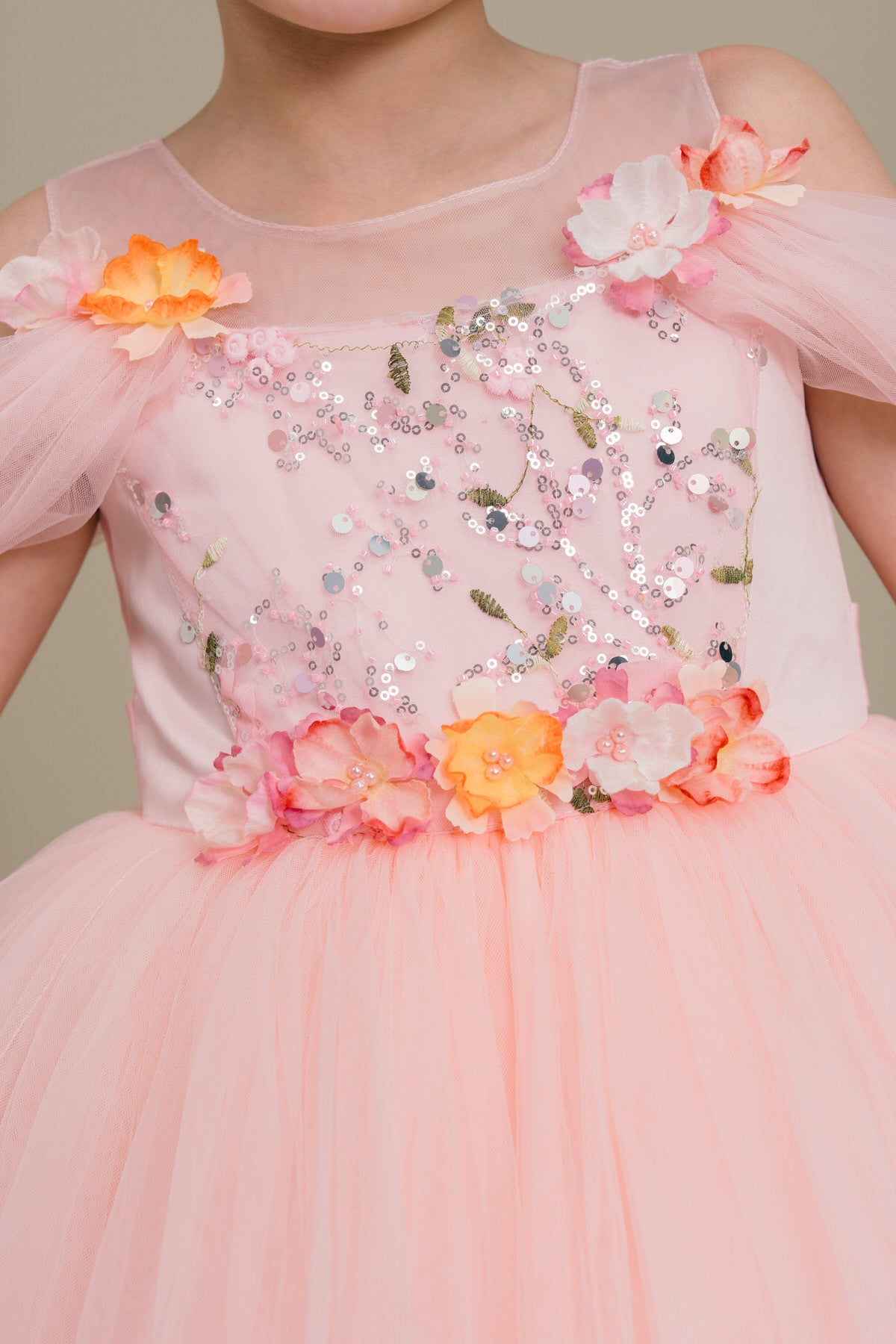 Flower Girl Dresses Ball Gown A Line Floral Short Flower Girl Dress Blush