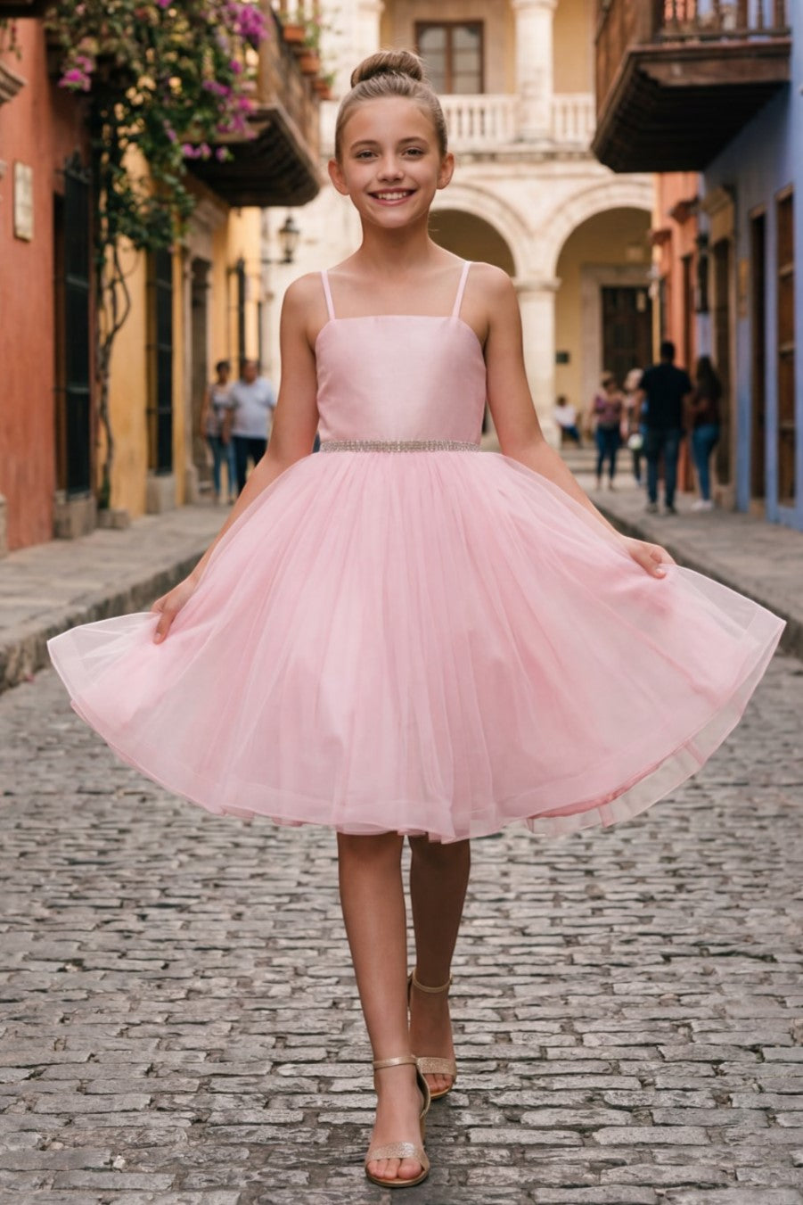 knee length pink tulle dress Lovely Handmade Pink Tulle Knee Length Short Prom Dresses, Cute Homecoming Dresses, Sweet 16 Dresses