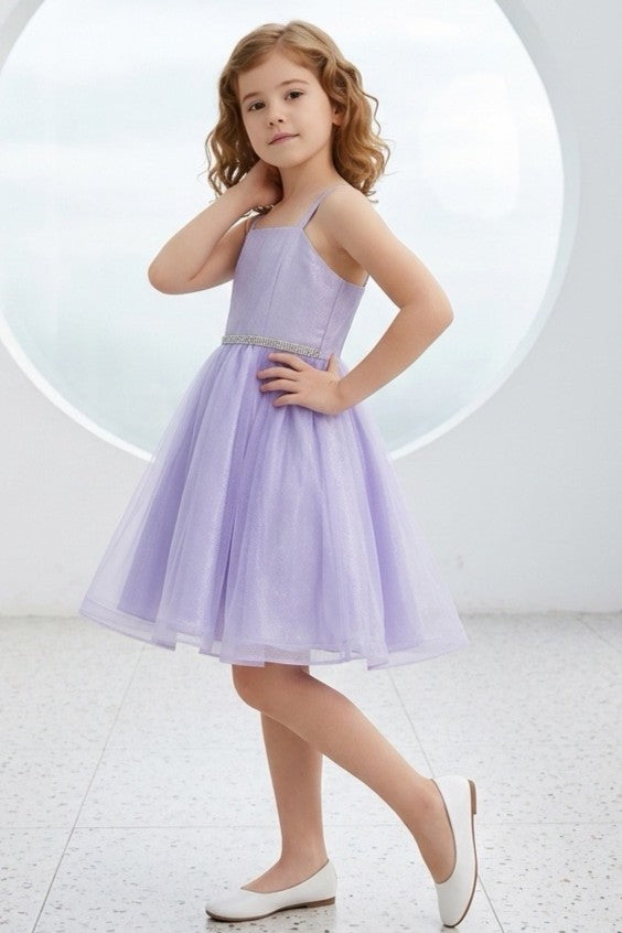 Square Knee-Length Tulle Flower Girl A-Line Cinderella Couture 9184