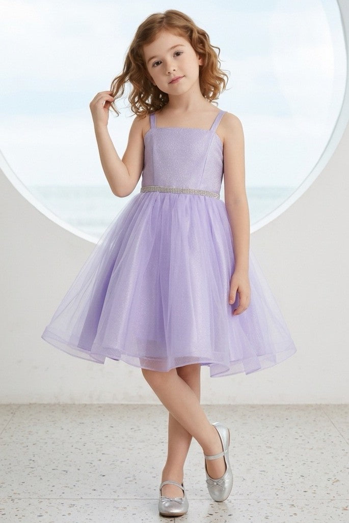 Square Knee-Length Tulle Flower Girl A-Line Cinderella Couture 9184