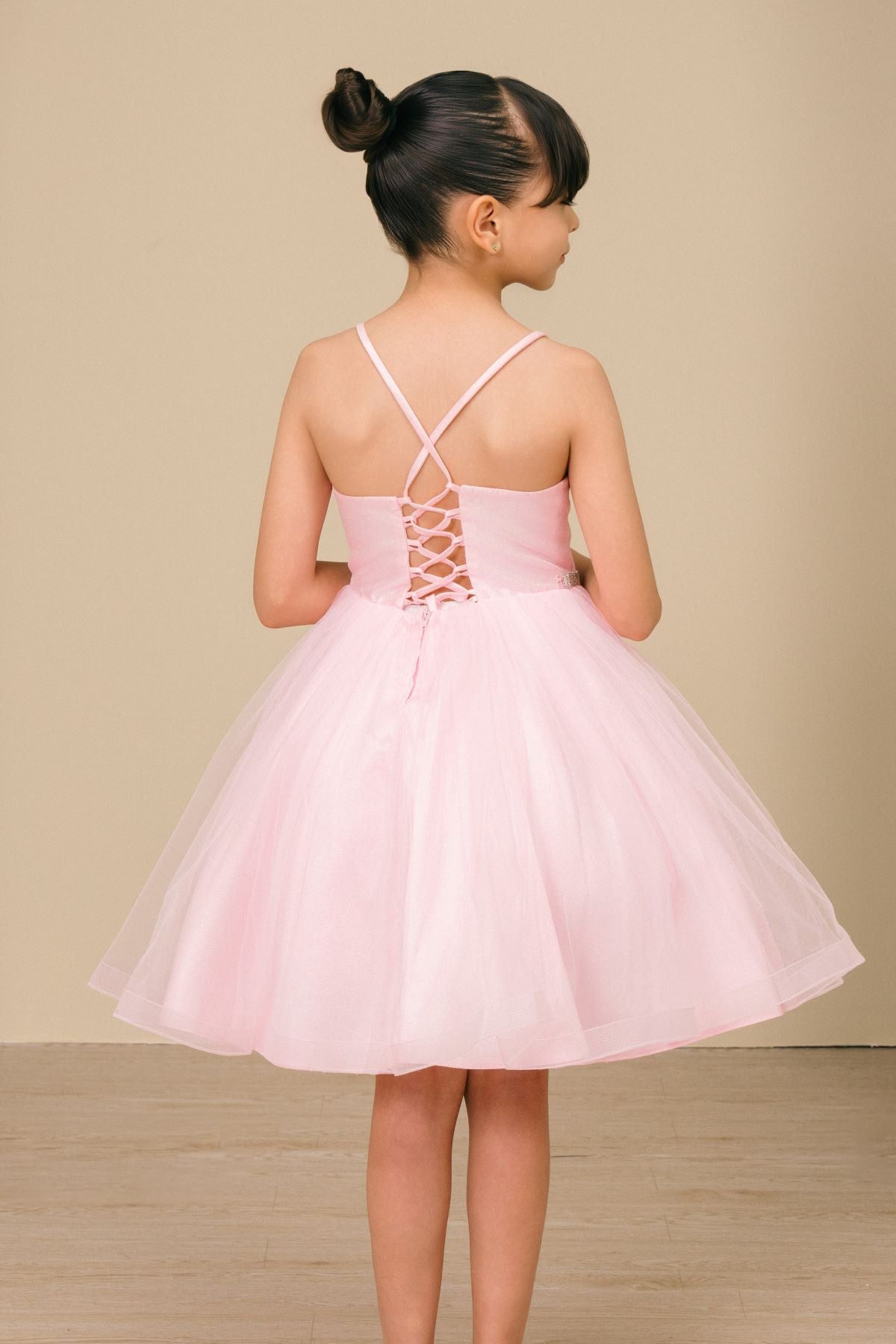 Square Knee-Length Tulle Flower Girl A-Line Cinderella Couture 9184