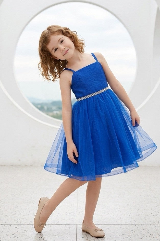 Square Knee-Length Tulle Flower Girl A-Line Cinderella Couture 9184