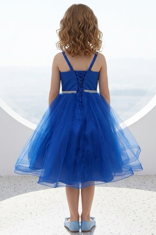 Square Knee-Length Tulle Flower Girl A-Line Cinderella Couture 9184