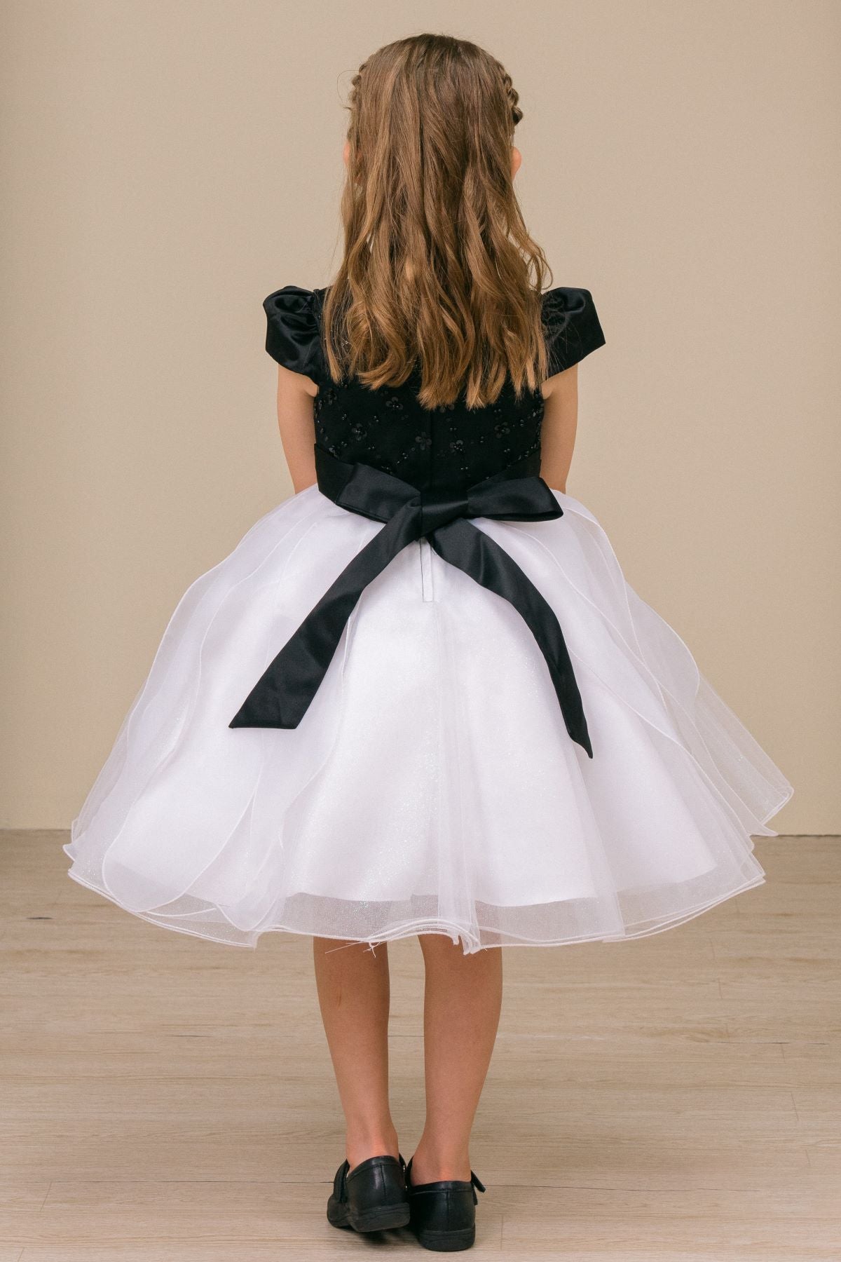 Flower Girl Dresses Sequin Beaded Short Flower Girl Dress Black/White