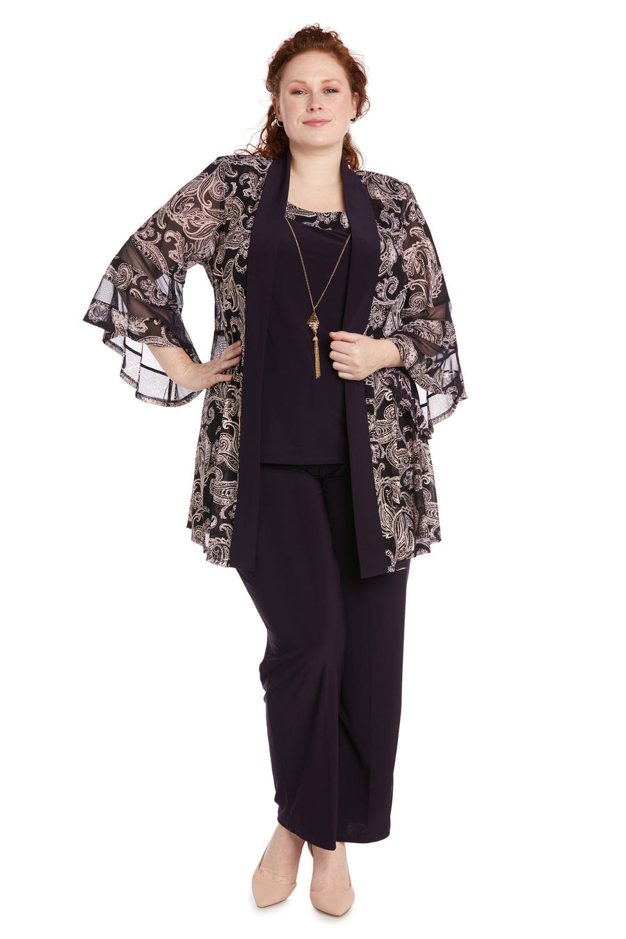 R&M Richards 9186W Plus Size Two Piece Formal Pant Set