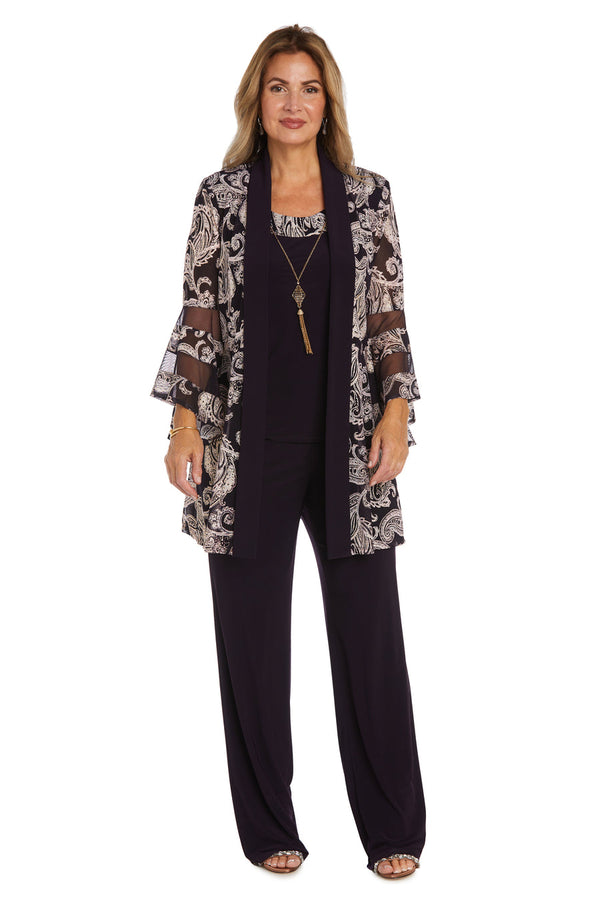 Print Formal Pant Set Two Piece R&M Richards 9186