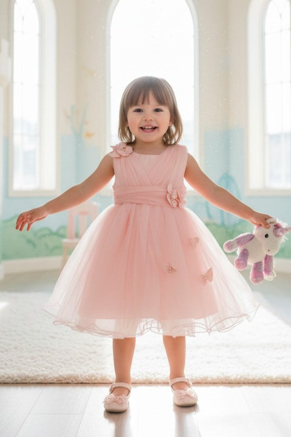 Jewel Knee-Length Tulle Flower Girl Ball Gown Cinderella Couture 9187B