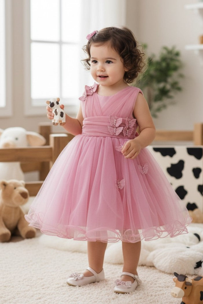 Jewel Knee-Length Tulle Flower Girl Ball Gown Cinderella Couture 9187B