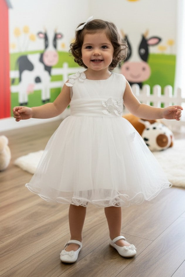 Jewel Knee-Length Tulle Flower Girl Ball Gown Cinderella Couture 9187B