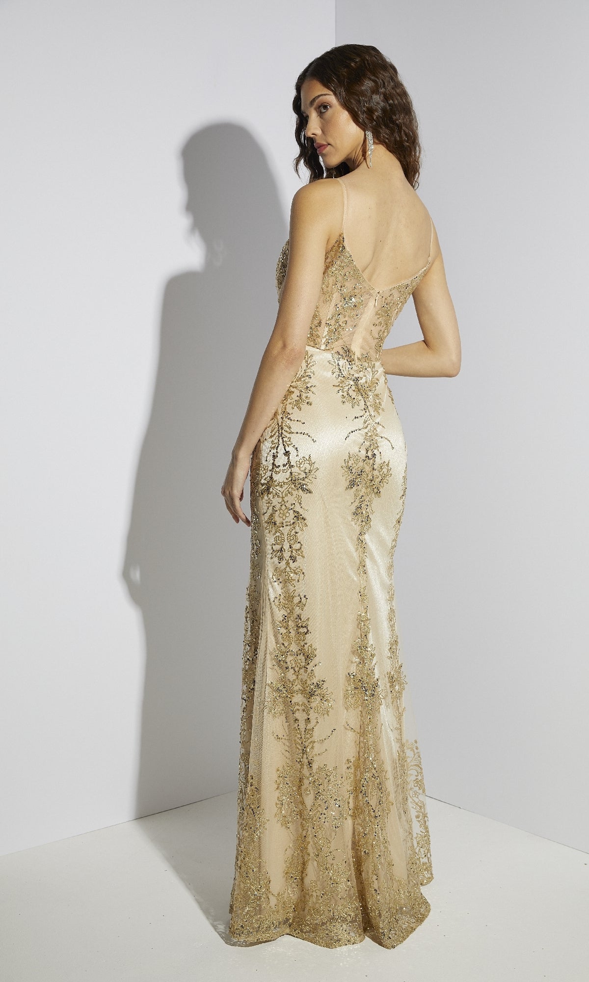 Prom Dresses Long Corset Glitter Formal Prom Dress Eureka Fashion 9188 Champagne