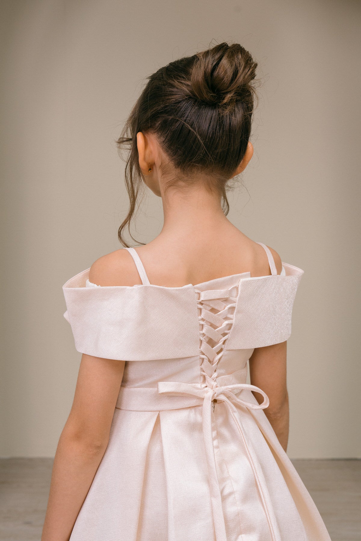 Flower Girl Dresses Midi Tea Length Ball Gown Flower Girl Dress Champagne