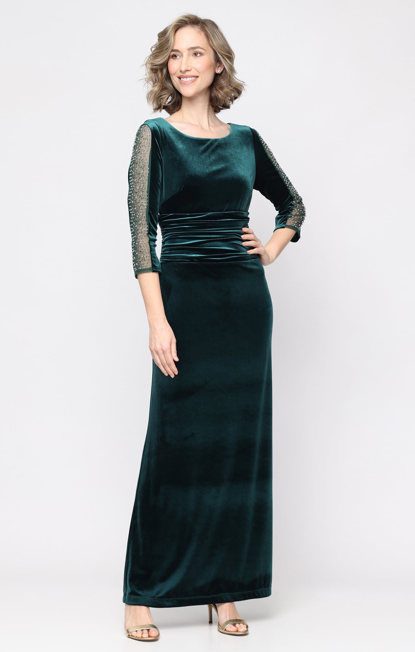 Scoop Floor-Length Velvet Occasion Sheath/Column SL Fashions 9190197