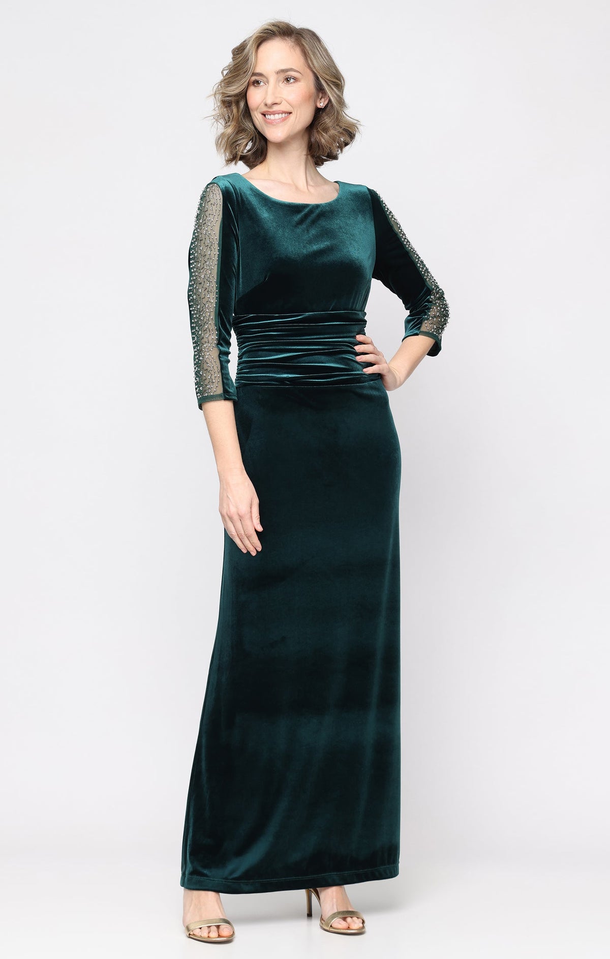 Scoop Floor-Length Velvet Formal Sheath/Column SL Fashions 9290197