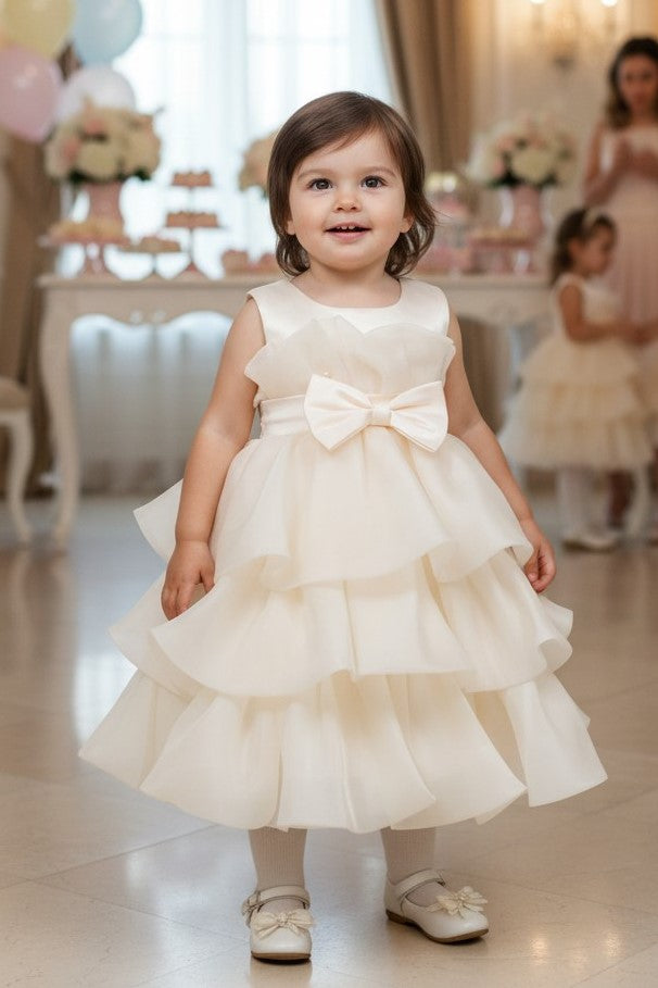 Jewel Knee-Length Organza Flower Girl Ball Gown Cinderella Couture 9190B