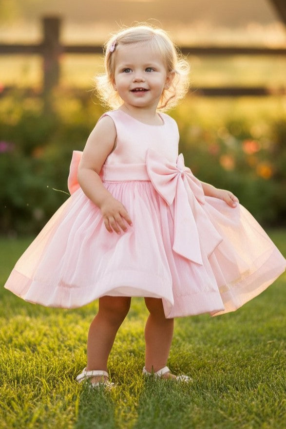 Scoop Neck Mini Tulle Flower Girl A-Line Dress Cinderella Couture 9191B