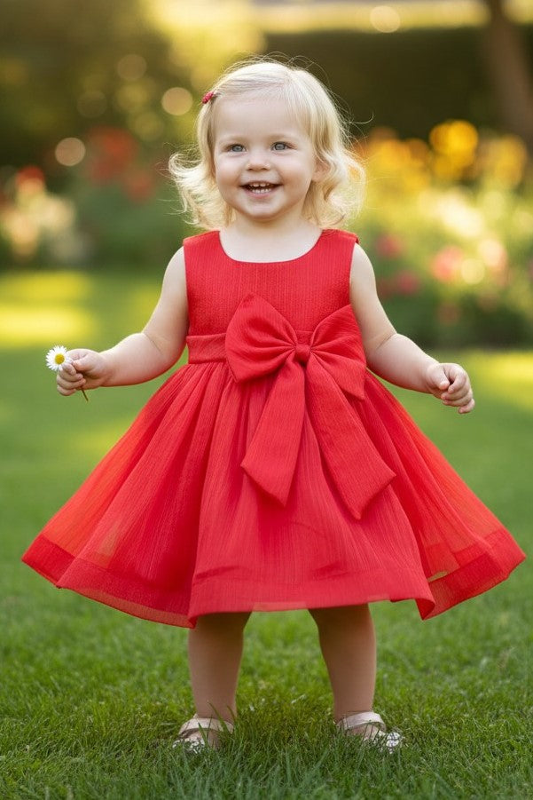 Scoop Neck Mini Tulle Flower Girl A-Line Dress Cinderella Couture 9191B