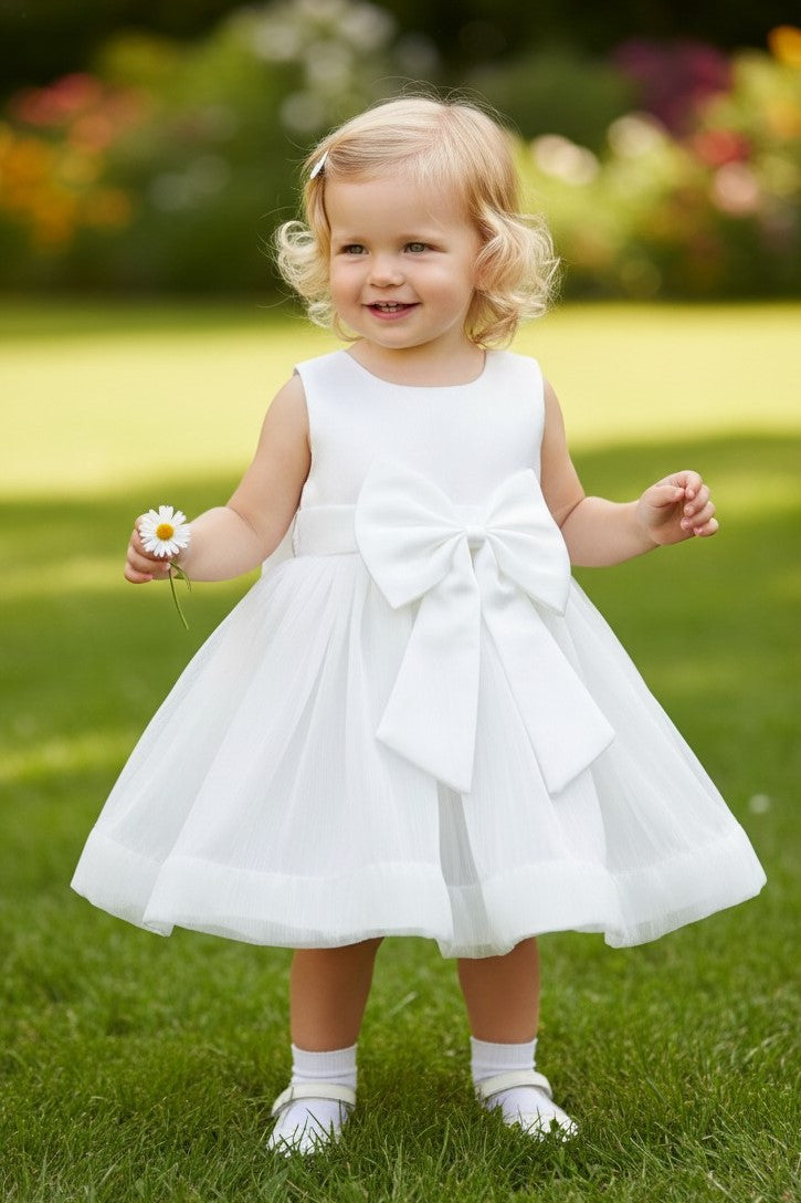 Scoop Neck Mini Tulle Flower Girl A-Line Dress Cinderella Couture 9191B