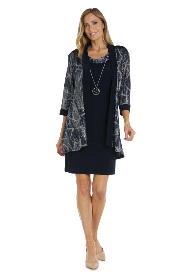 Printed Short Jacket Dress Mother of the Bride R&M Richards 9193P