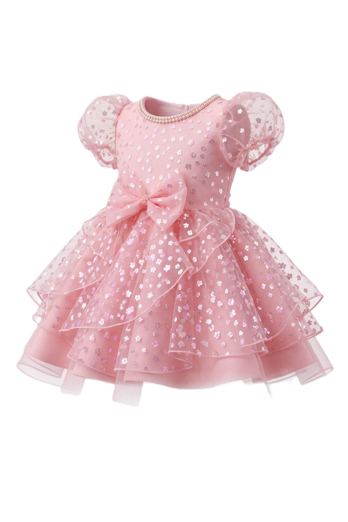 Jewel Tea-Length Tulle Floral Baby Ball Gown Cinderella Couture 9195B