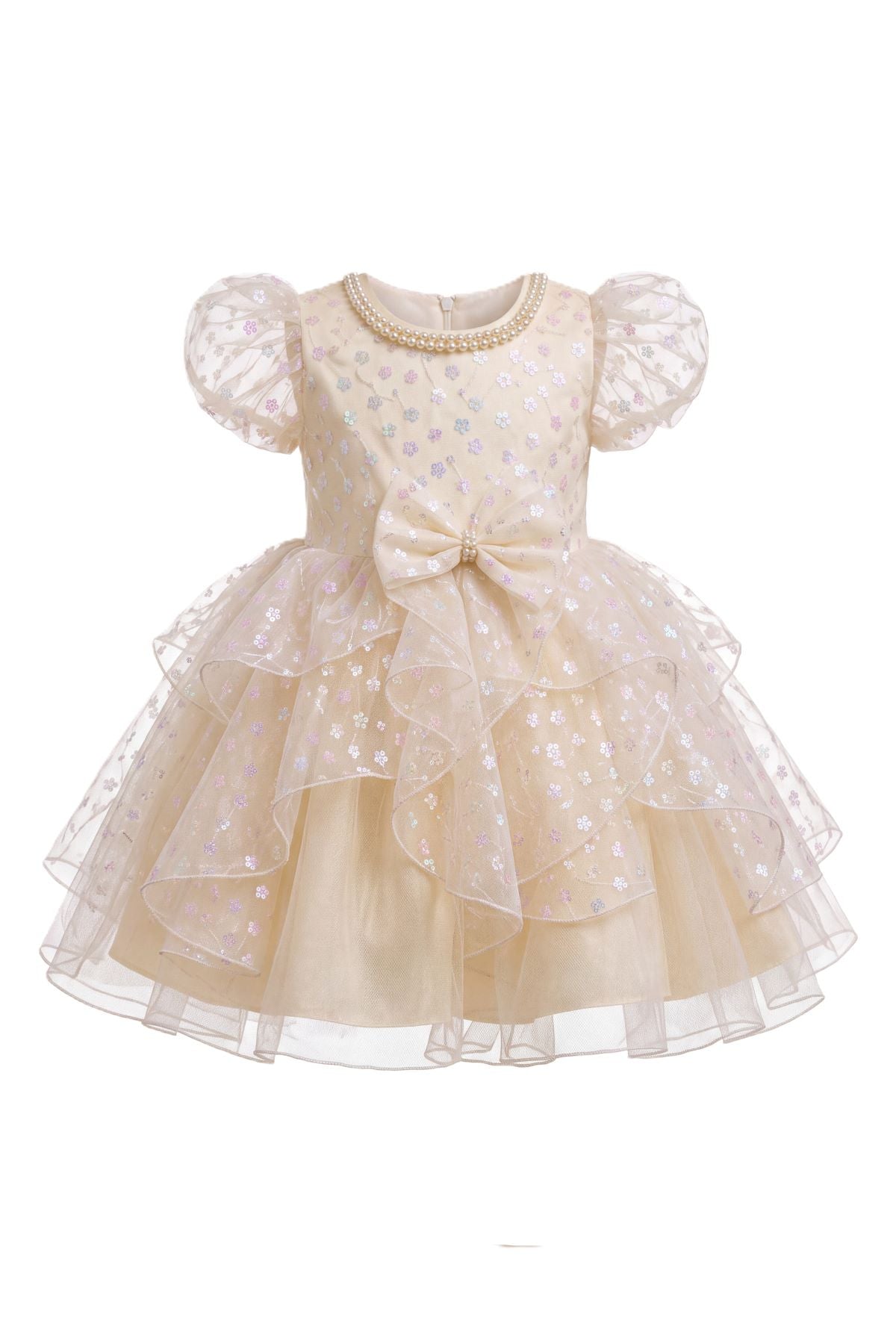 Jewel Tea-Length Tulle Floral Baby Ball Gown Cinderella Couture 9195B