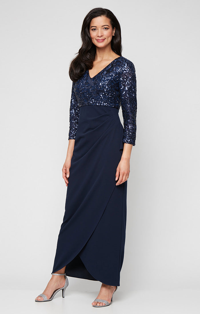 Mother of the Bride Dresses Long Formal Mother of the Bride Sequin Dress Navy
