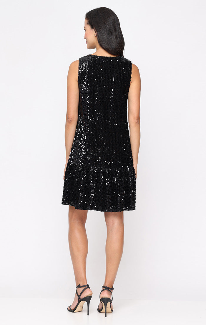 Cocktail Dresses Short Sequin A Line Cocktail Dress Black