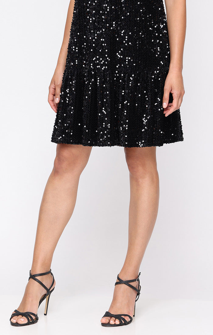 Cocktail Dresses Short Sequin A Line Cocktail Dress Black