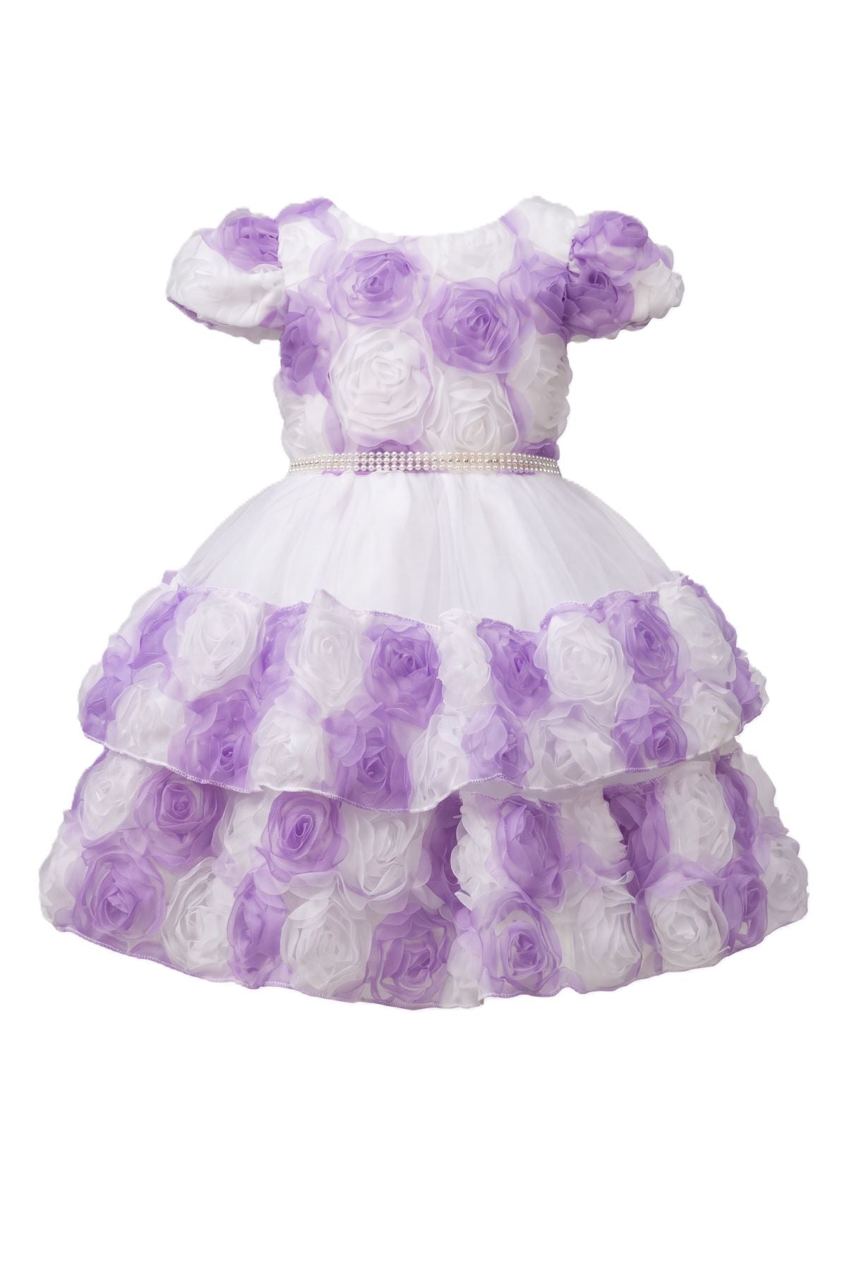 Scoop Neck Tea-Length Tulle Rosette Baby Ball Gown Cinderella Couture 9198B