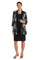 Mother of the Bride Dresses Printed Short Jacket Dress Black Silver