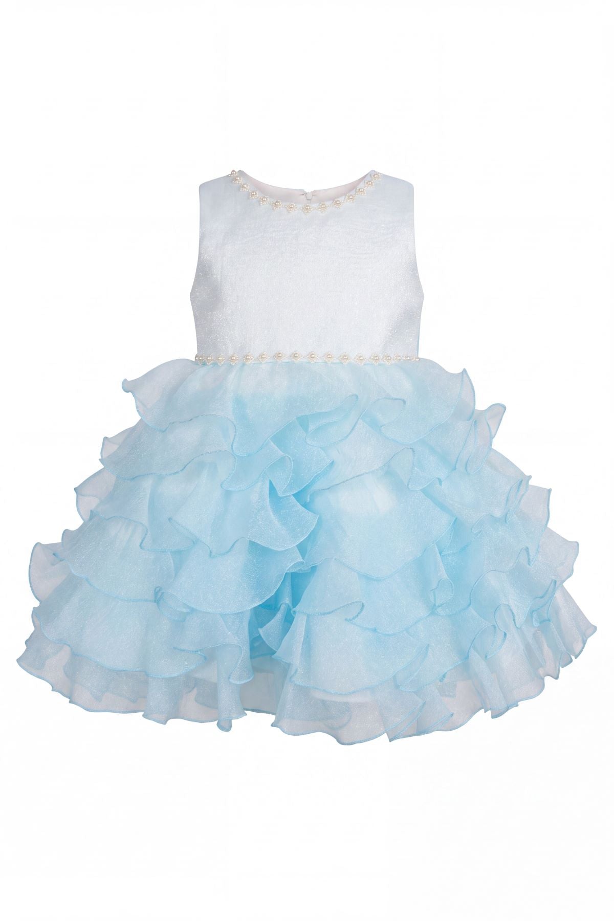 Jewel Neck Sleeveless Ruffled Baby Ball Gown Cinderella Couture 9208B