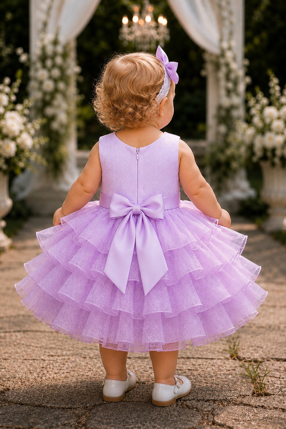 Jewel Neck Sleeveless Ruffled Baby Ball Gown Cinderella Couture 9208B