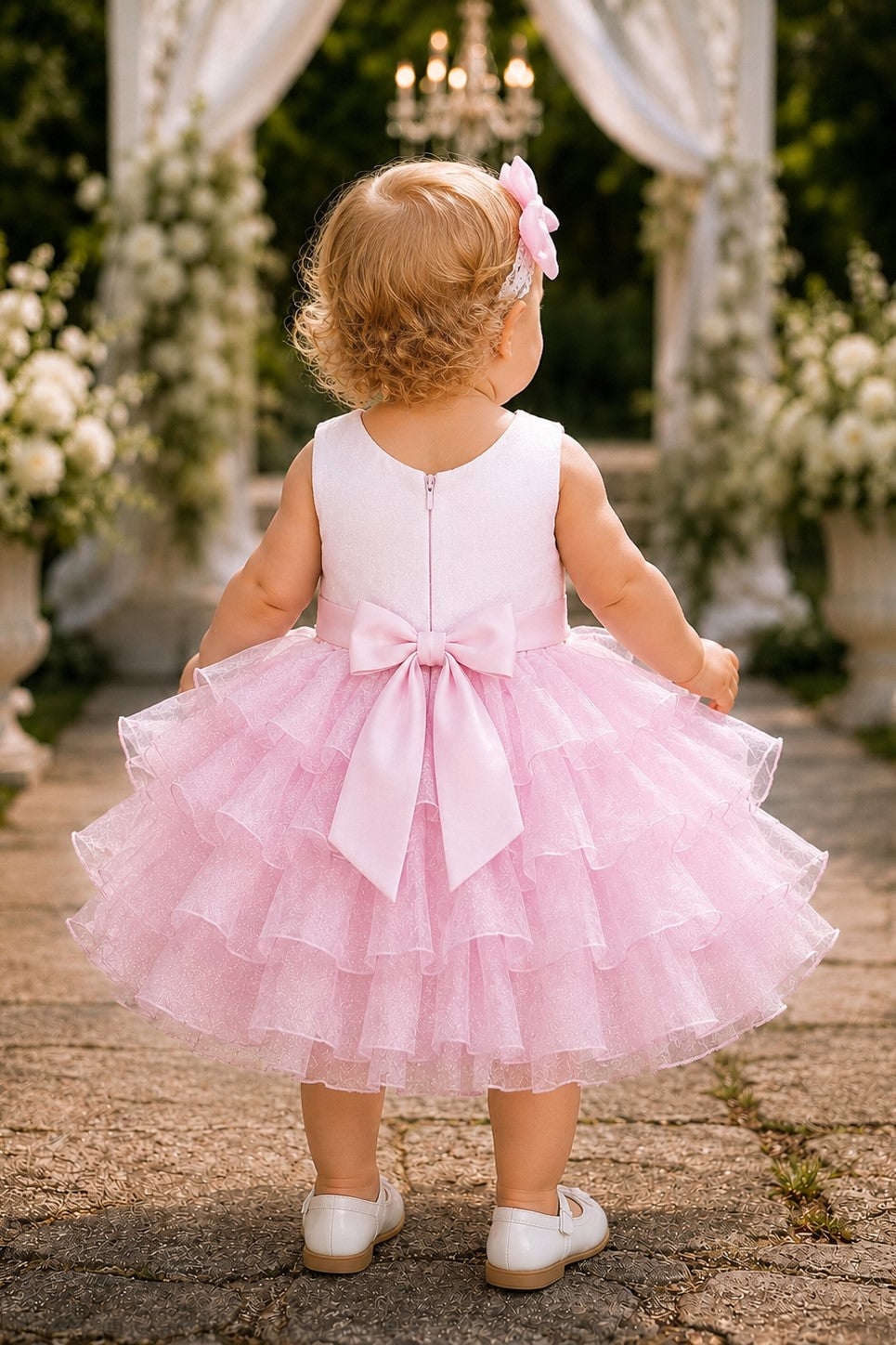 Jewel Neck Sleeveless Ruffled Baby Ball Gown Cinderella Couture 9208B
