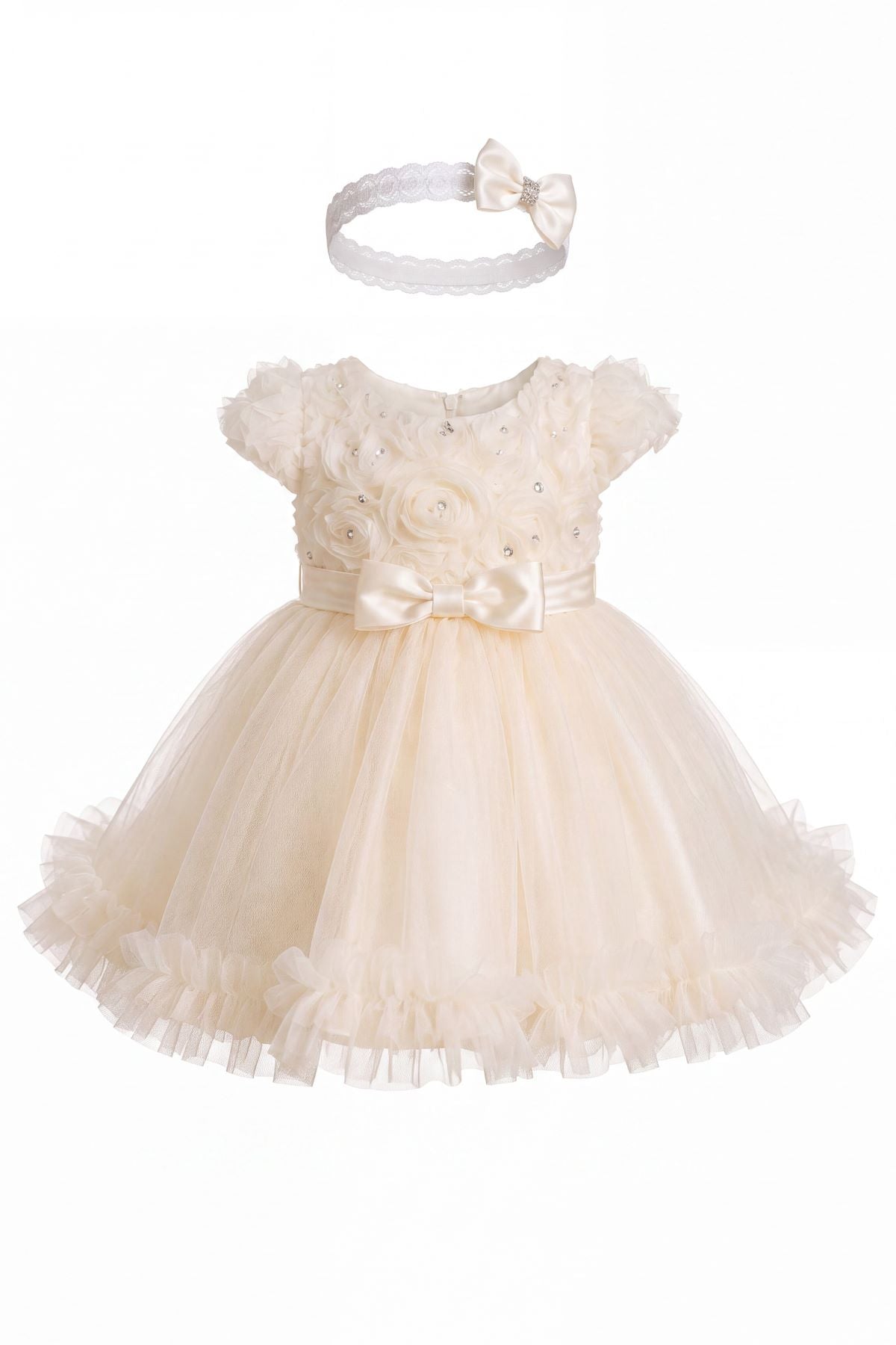 Floral Tea-Length Tulle Baby and Toddler Ball Gown Cinderella Couture 9209B