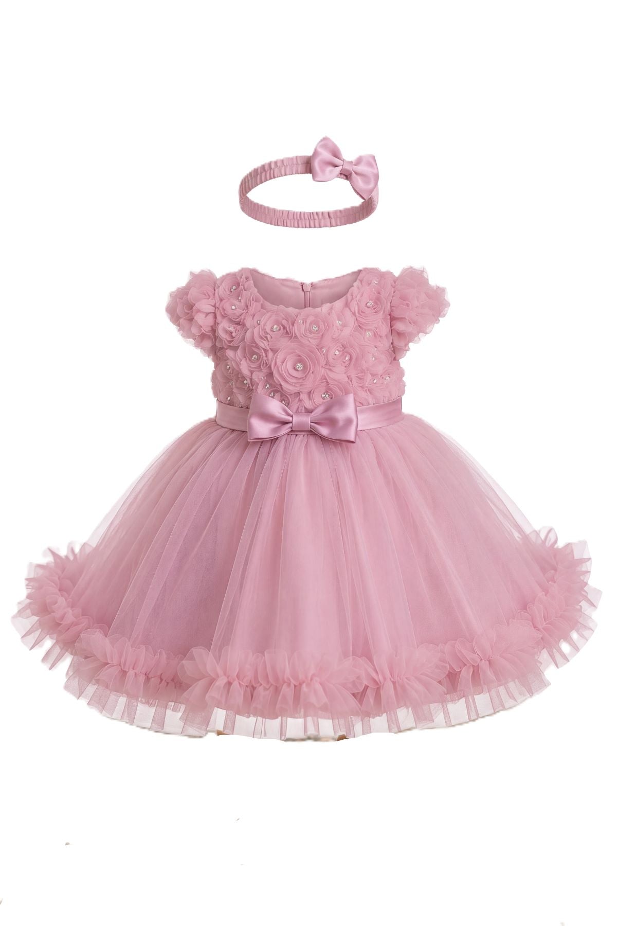 Floral Tea-Length Tulle Baby and Toddler Ball Gown Cinderella Couture 9209B