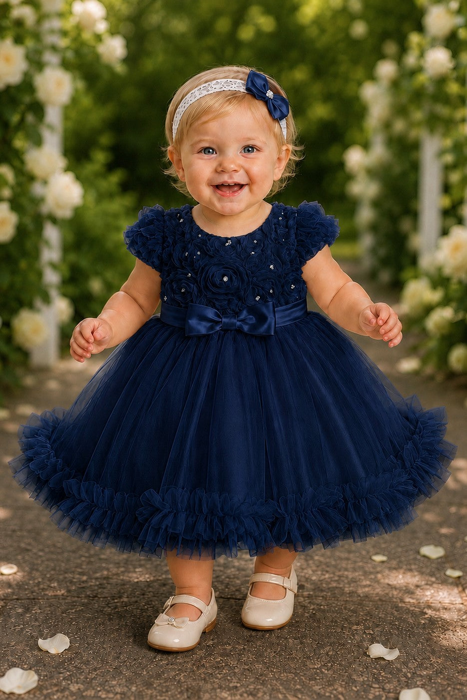 Floral Tea-Length Tulle Baby and Toddler Ball Gown Cinderella Couture 9209B