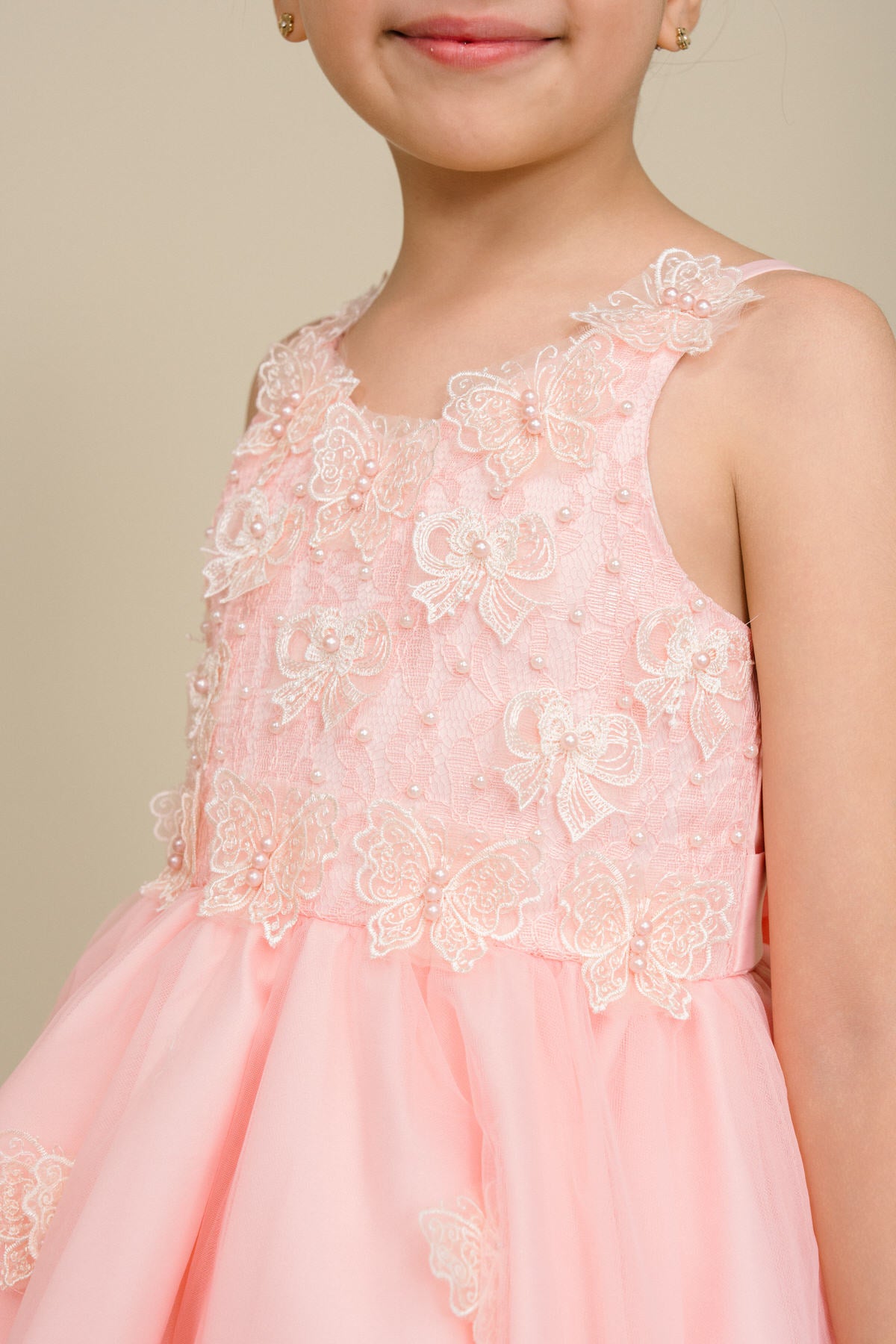 Flower Girl Dresses Lace Applique A Line Flower Girl Dress Blush