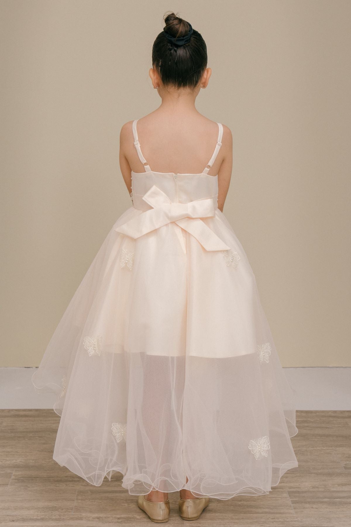 Flower Girl Dresses Ruffle Floral Fitted A Line Flower Girl Dress Champagne