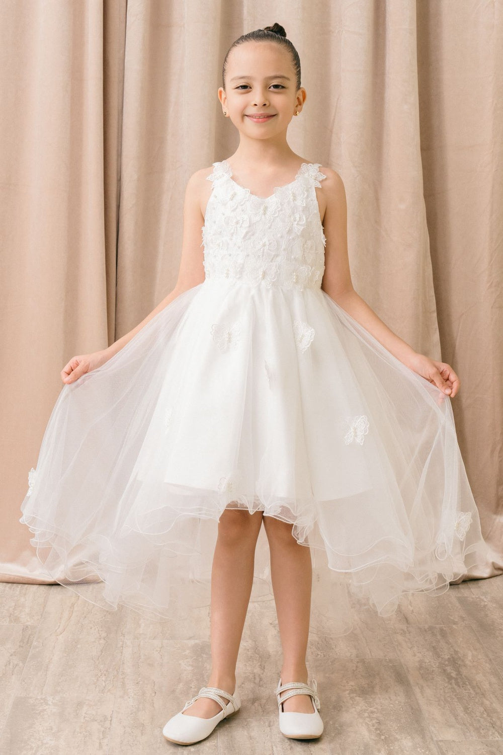 Flower Girl Dresses Lace Applique A Line Flower Girl Dress White